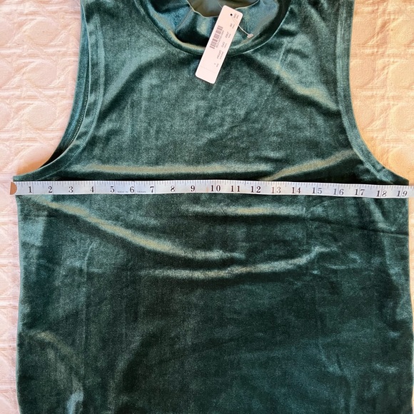 JCREW NEW! Mockneck StretchVelvet Sleeveless Top Perfect Holidays! SzL Jewel Grn - Picture 4 of 6